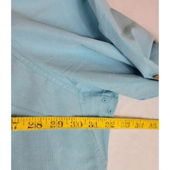 Duluth Trading Co Womens 4X Blue Heirloom Gardening Shirt 3237-97 Pockets Vented - Picture 3 of 7